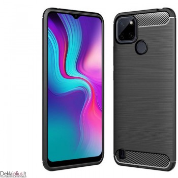 Carbon guminis dėklas - juodas (Realme C21Y/C25Y) Carbon guminis dėklas - juodas (Realme C21Y/C25Y)